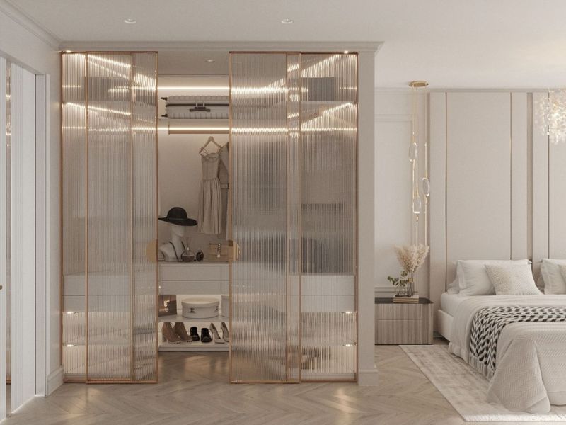 5 Ý tưởng thiết kế phòng ngủ hiện đại với cửa lùa slim không ray dưới