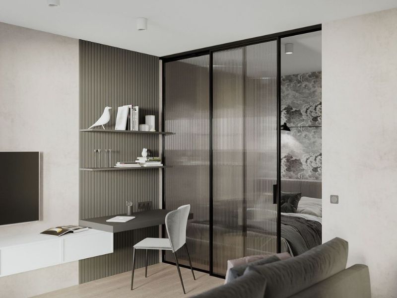 Thiết kế căn hộ nhỏ gọn, hiện đại cùng cửa lùa slim không ray dưới