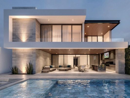 Nâng tầm kiến trúc mặt tiền với cửa nhôm Anode Slim Panorama cho villa hiện đại