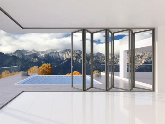 cửa nhôm slim xếp trượt