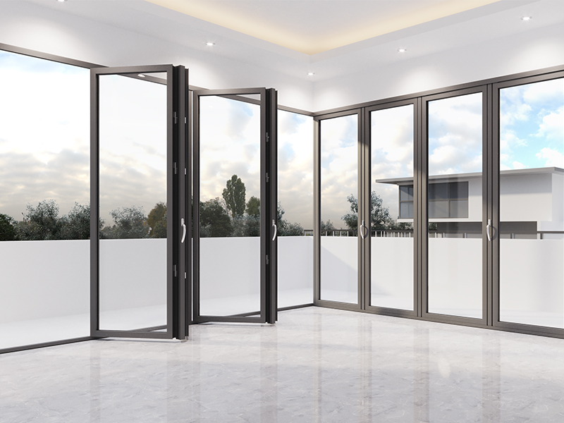 cửa nhôm slim xếp trượt