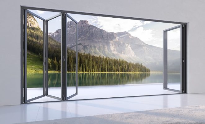 cửa nhôm slim xếp trượt