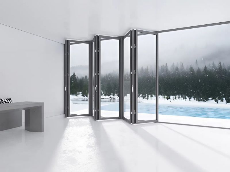 cửa nhôm slim xếp trượt