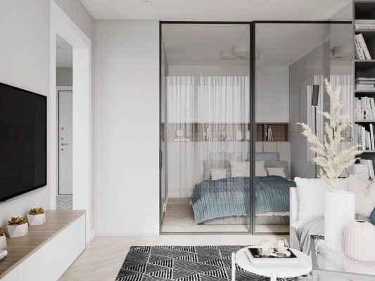 cửa đi mở trượt 2 cánh