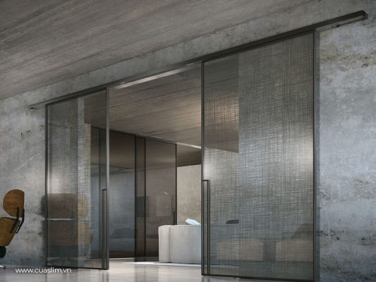 cửa đi mở trượt 2 cánh