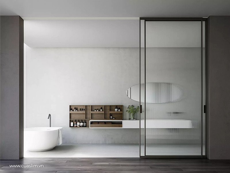 cửa đi mở trượt 2 cánh