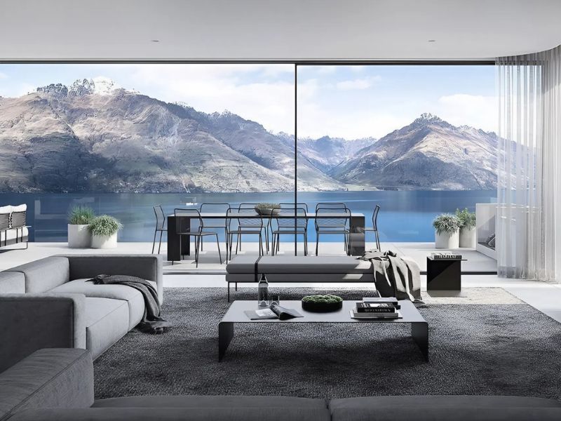 cửa đi mở trượt 2 cánh