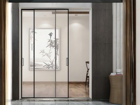 cửa đi mở trượt 2 cánh
