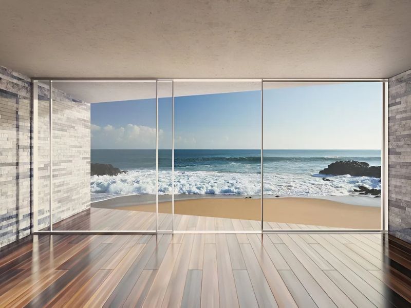 cửa trượt slim ngoại thất anode